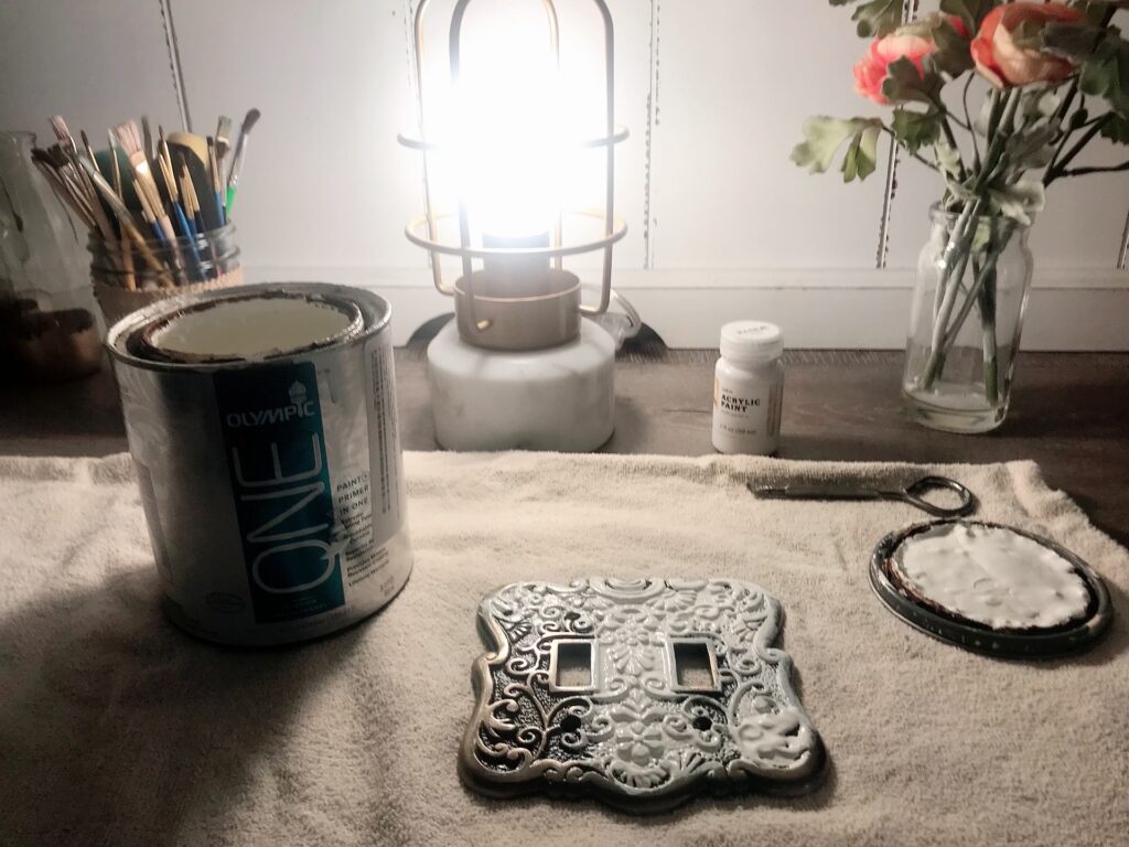 Painting switch plate cover in my craft room