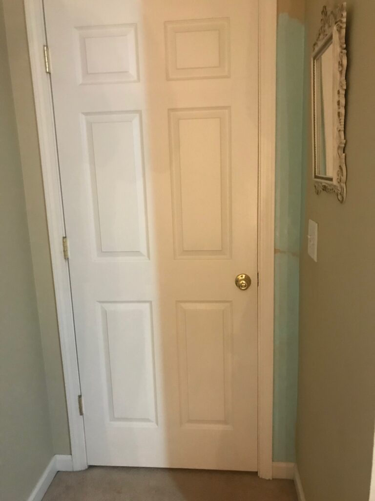 Room in the process of being painted.